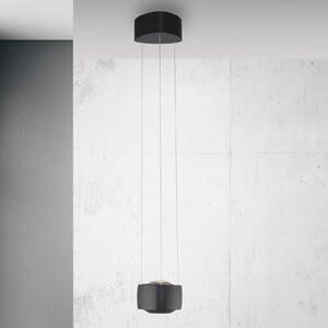Paul Neuhaus lampada LED a sospensione Q-Stretto, nera, Ø 14,5 cm dimmerabile, Nero, Soggiorno / Sala da pranzo, Metallo, Moderno