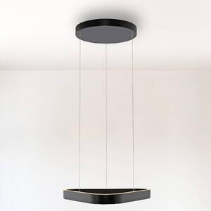 Paul Neuhaus lampada LED a sospensione Q-Stretto, nera, 60 cm dimmerabile, Nero, Soggiorno / Sala da pranzo, Metallo, Moderno