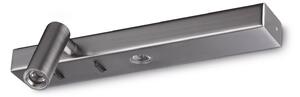 IDEAL LUX Applique da parete a LED Bonne Nuit 1, Alluminio / Grigio / Zincato, Soggiorno / Sala da pranzo, Metallo, Moderno, Applique a LED
