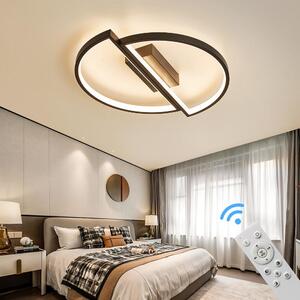 Plafoniera LED Plafoniera SX8719B con telecomando Colore luce/luminosità regolabile dimmerabile Struttura in metallo laccato nero Plafoniera LED per camera da letto