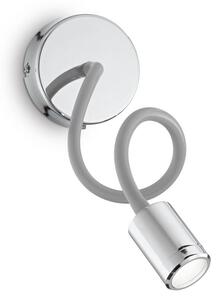 IDEAL LUX Applique da parete a LED Focus 1, Cromo / Argento, Soggiorno / Sala da pranzo, Metallo, Moderno, Applique a LED