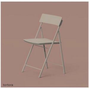 Sedia pieghevole LEI struttura in metallo schienale e seduta in plastica 46x46xh79 cm Altezza da chiusa 90cm tortora