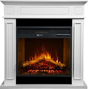 Camino elettrico caminetto da terra JEFFERSON in legno Bianco L 89,5 x H90,5 x P28