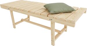Panchina da giardino Relaxdays, a 2 posti, per terrazza o balcone, senza schienale, in legno di abete, A x L x P: 35 x 110 x 38 cm, panca, colore naturale