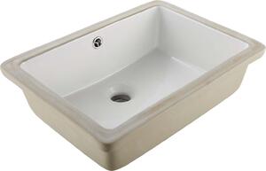 Lavabo da incasso Lavabo - Lavabo rettangolare in Vetroceramica 470 x 355 mm - Con troppopieno - Salvaspazio Per bagni piccoli - Superficie facile da pulire - Bianco