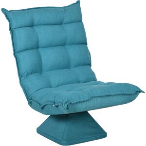HOMCOM Poltrona da pavimento poltrona relax poltrona lounge design imbottita inclinazione schienale regolabile girevole 360°