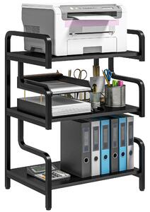 HOMCOM Scaffale da 3 ripiani design industriale in metallo struttura in acciaio 55 x 40 x 77 cm Nero