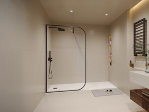 Parete da doccia walk-in curva 120 x 200 cm Nero opaco - DOUYANO