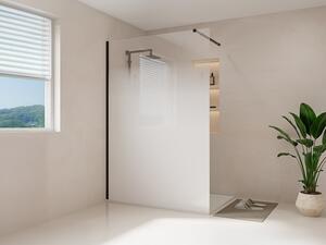 Parete da doccia walk-in effetto nebbia 140 x 200 cm Nero opaco - POMARO