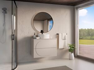 Mobile sottolavabo sospeso con ripiano - Beige - 80 cm - VUTOMA