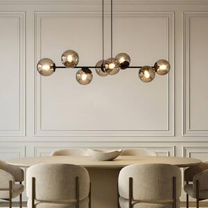 Lampada a sospensione in vetro Isamer Lindby, dimmerabile, Nero, Soggiorno / Sala da pranzo, Metallo, Moderno, Lampada a sospensione