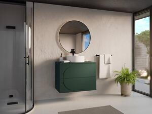 Mobile bagno sospeso con lavabo da appoggio rotondo - Verde - 80 cm - VUTOMA