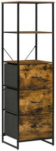 HOMCOM Mobile da archiviazione con ripiani e 3 cassetti in tessuto pieghevoli rimovibili, stile industriale, dim. 44L x 40l x 155H cm