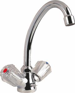SCHÜTTE Rubinetto da cucina BRILLANT, rubinetto da cucina con bocca girevole, miscelatore da cucina, cromato