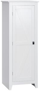 HOMCOM Armadio da Archiviazione buffet per Cucina Mobiletto Alto per Bagno Stile Classico con 3 ripiani regolabili - Altezza 120 cm in Legno Bianco