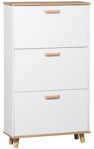 HOMCOM Mobile per scarpe in stile scandinavo 3 ante 70 x 23,5 x 122 cm bianco