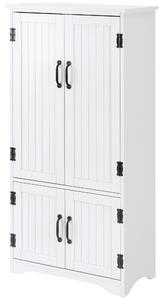 HOMCOM Buffet da cucina credenza da cucina contemporanea multispazio 2 armadietti 3 ripiani MDF pannelli particelle bianco | Aosom Italy