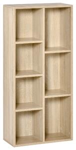 HOMCOM Mobile da archivio Libreria scaffale 7 cubi per interno, soggiorno, camera da letto - 50l x 24P x 106H cm, legno naturale