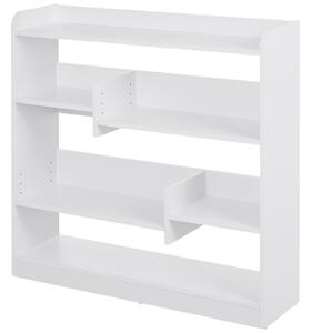 HOMCOM Libreria a scaffale Mobile da Archiviazione dim. 90L x 24l x 91H cm 4 Livelli 3 Pannelli posteriori Pannelli di Particelle Bianco