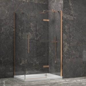 Kamalu box doccia 90x100 telaio colore rame porta battente laterale fisso 90cm | kt5000rg