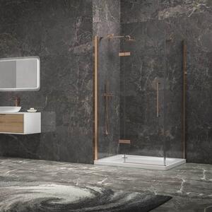 Kamalu box doccia 70x70 telaio colore rame porta battente | kt5000rg