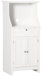 HOMCOM Mobile Cucina per Microonde con Cassetto e Armadietto 2 Ante, 60x40x122.5 cm, Bianco | Aosom Italy