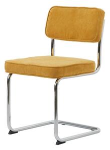 Sedia da pranzo in velluto a coste giallo Rupert - Unique Furniture