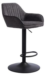 Sgabello da bar grigio scuro imbottito con altezza regolabile/con braccioli (altezza della seduta 65 cm) Nolan – Unique Furniture