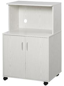 HOMCOM Carrello dispensa per microonde con 2 porte - dim. 60,4L x 40,3l x 97H cm - bianco