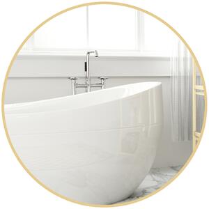 HOMCOM Specchio Rotondo da Bagno con Superficie Antiurto, in Vetro e Acciaio, Ø70x2.5 cm, color Oro | Aosom Italy