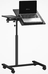 HOMCOM Tavolino da Divano Porta PC a Forma di C con Ruote Bloccabili e Piano Inclinabile, Nero | Aosom Italy