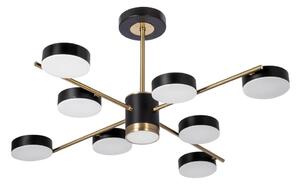 Lampadario a sospensione con supporto rigido LED 8xLED/7W/230V + LED/6W 3000-6000K diametro 77 cm oro/nero