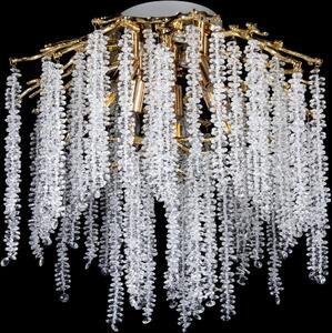 Lampadario a plafone 6xE14/60W/230V + 3xLED/3W, diametro 54 cm, finitura dorata