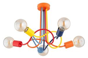 Lampadario a plafone per bambini WINGO 5xE27/15W/230V colorato