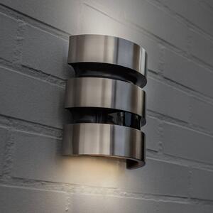 LUTEC Applique da esterno LED MAYA, acciaio inossidabile, altezza 18 cm, IP44 MAYA, Alluminio / Grigio / Zincato, Acciaio Inox, Moderno, Applique da esterni