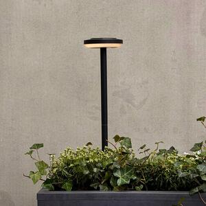 Dyberg Larsen Lampione a LED e solare Otera 50 cm, con picchetto, IP44, Nero, Alluminio, Moderno, Lampade solari