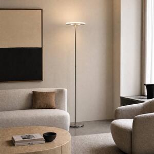 Lucande Lampada da terra con luce lettura Raymond, dimmerabile, Alluminio / Grigio / Zincato, Soggiorno / Sala da pranzo, Metallo, Moderno, Lampada LED da terra