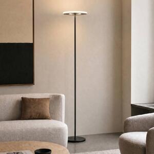 Lucande Lampada da terra con luce lettura Raymond, dimmerabile, Nero, Soggiorno / Sala da pranzo, Metallo, Moderno, Lampada LED da terra