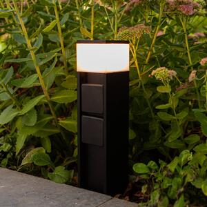 LUTEC Lampione da giardino MAINS, Nero, Alluminio, Moderno, Lampada da esterni