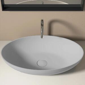 Lavandino ovale grigio chiaro in solid surface oval - Olimpo Docce