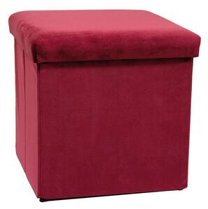 POUF CUBO 32x32x32 PIEGH.VELL BORDX