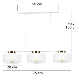 Lampadario a sospensione IGNIA 3xE27/60W/230V bianco/oro