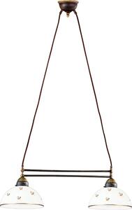 Kolarz 731.82.170 - Lampadario sospeso con cavo NONNA 2xE27/75W/230V con motivo floreale, oro rosa