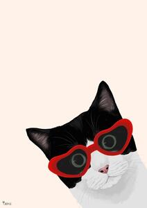 Illustrazione Vintage Cheeky Cat, Tara Royle