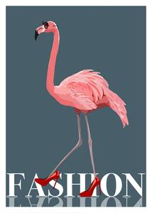 Illustrazione Fashion Flamingo, ByKammille