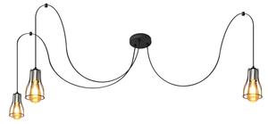 Lampadario a sospensione con filo TUBE LONG 3xE27/15W/230V nero/cromo
