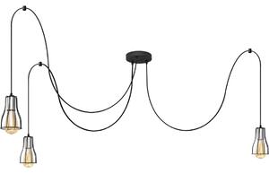 Lampadario a sospensione con filo TUBE LONG 3xE27/15W/230V nero/cromo