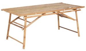 Tavolo da giardino in bambù in legno chiaro 180 cm stile boho Beliani