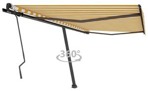 Tenda Retrattile Manuale con Palo 400x300 cm Giallo/Bianco