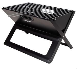 Elzusha - Griglia portatile pieghevole a carbone - Rettangolare, in acciaio con maniglia - 45x29x30 cm
